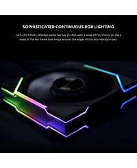 Lian-Li Uni Fan Tl Wireless 120mm Argb Case Fan with Controller, White, 3-Pack