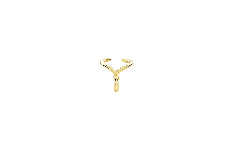 Drop cuff with drop in Gold Vermeil