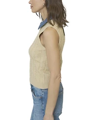 Central Park West Women's Dash Denim Collared Shell