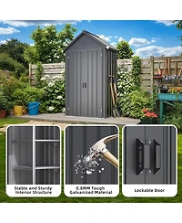 Aecojoy Outdoor Storage Cabinet Waterproof with Shelves, Vertical Tall Sheds Cabinet