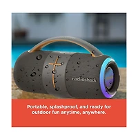 RadioShack 50W Gray and Orange Wireless Bluetooth Portable Speaker With Type C Charging Cable 4001784