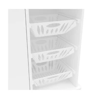 Polifurniture Kitchen Storage Cabinet with 1 door, 1 Drawer & 3 Baskets, White