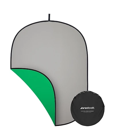 Westcott 5x6.5' Collapsible 2-In-1 Backdrop, Gray & Green