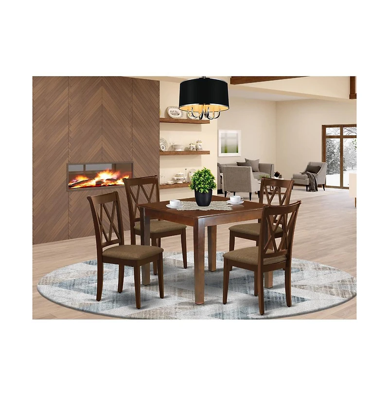 East West Furniture Dining Room Set Mahogany, OXCL5-mah-c