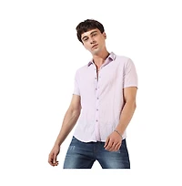 Campus Sutra Men's Lavender Textured Regular Fit Casual Shirt