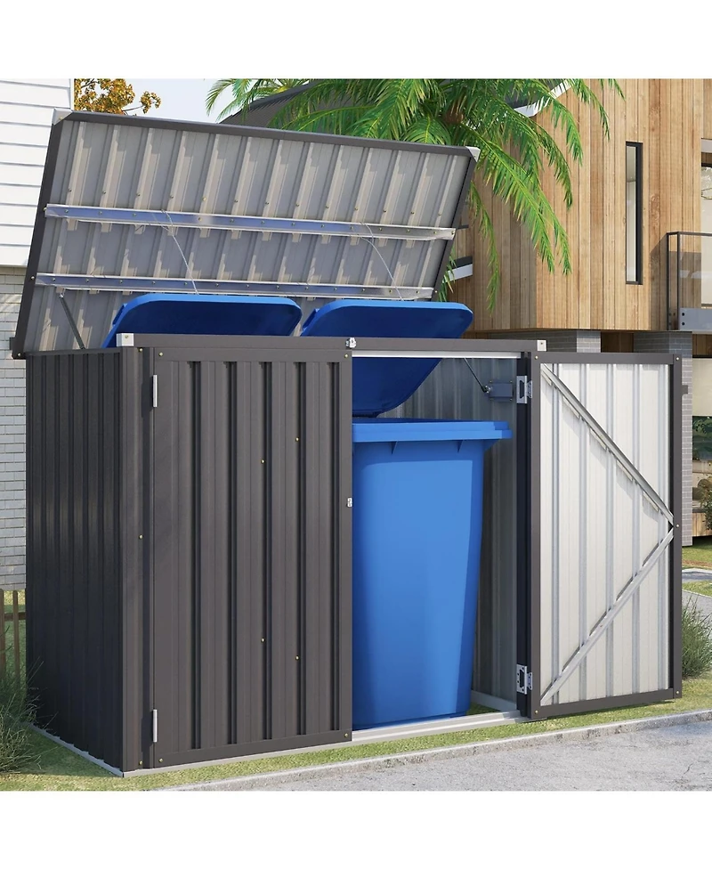 Aecojoy 46 Cu.Ft Outdoor Trash Can Storage Shed