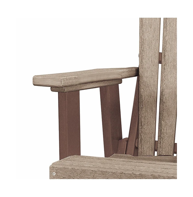 American Furniture Classics Double Glider with Center Table in Weatherwood and Tudor Brown