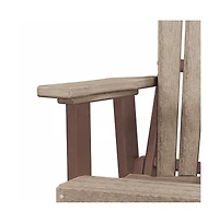 American Furniture Classics Double Glider with Center Table in Weatherwood and Tudor Brown