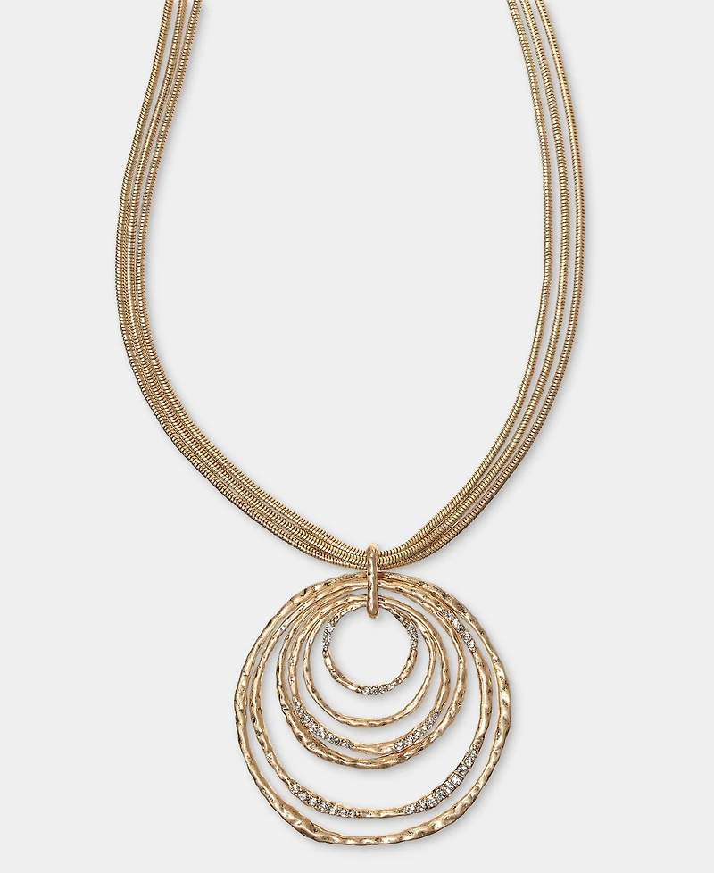 Style & Co Pave Multirow Circle Pendant Necklace, 18" + 3" extender, Macy's Exclusive