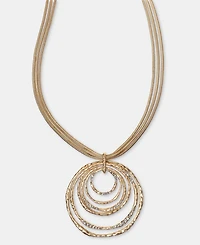 Style & Co Pave Multirow Circle Pendant Necklace, 18" + 3" extender, Macy's Exclusive