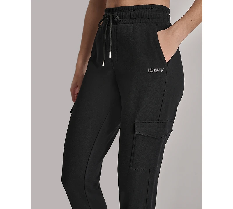Dkny Sport Women's Studded-Logo Cargo Joggers