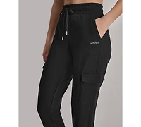 Dkny Sport Women's Studded-Logo Cargo Joggers