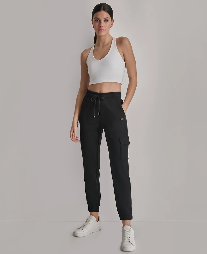 Dkny Sport Women's Studded-Logo Cargo Joggers
