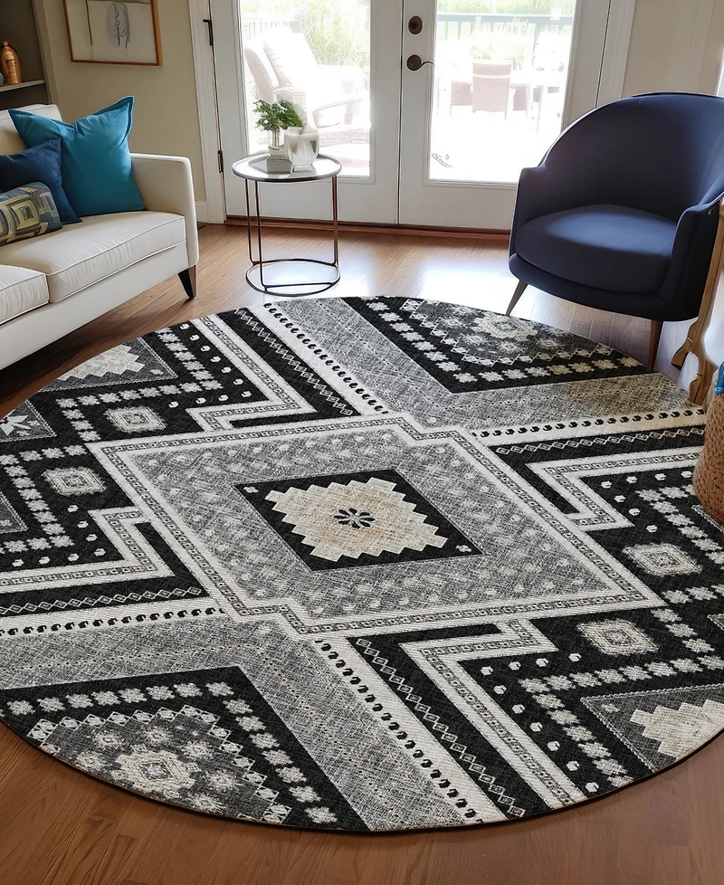 Dalyn Portico Washable PO5 8'x8' Round Area Rug
