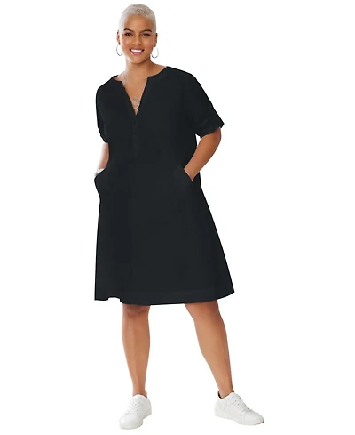 Woman Within Women's Y-Neckline Dress