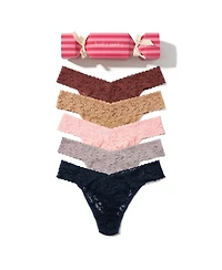 Hanky Panky Women's Signature Lace Original Rise Pack Thong Underwear