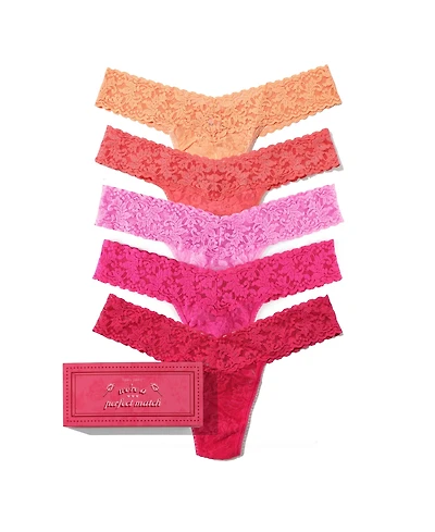 Hanky Panky Women's Signature Lace Low Rise 5 Pack Thong Underwear