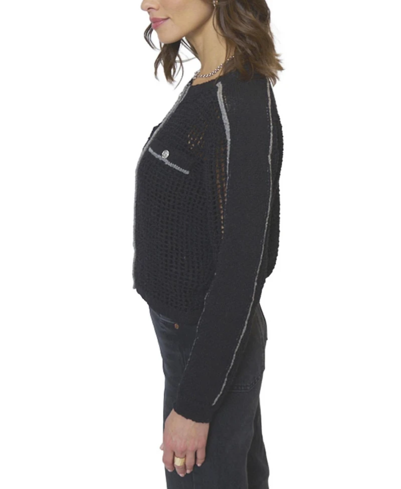 Central Park West Women's Carla Mesh Stitch Cardigan