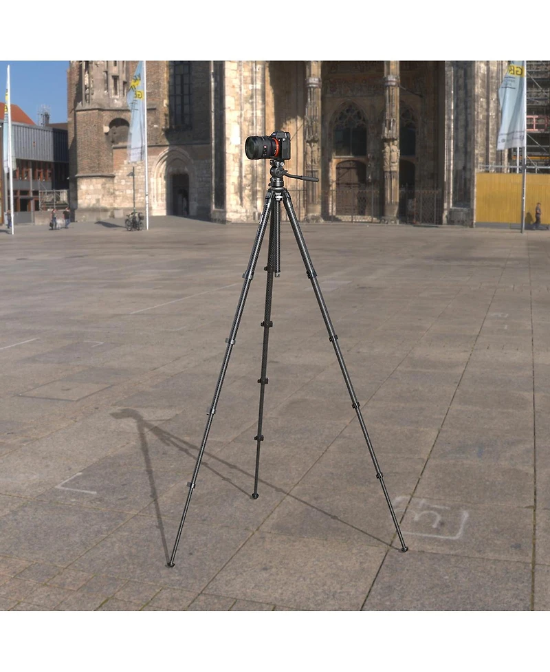 SmallRig Portable 5-Section Carbon Fiber Travel Tripod with Ball Head, Black