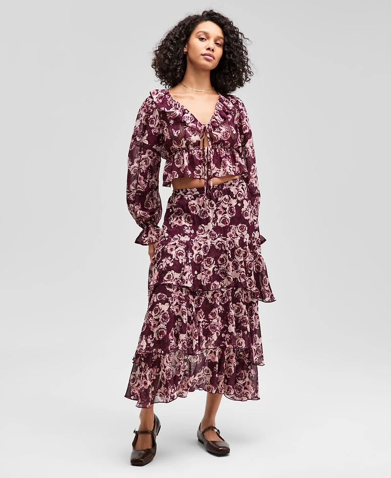 And Now This Women's Tiered Ruffle Midi Skirt, Macy's Exclusive