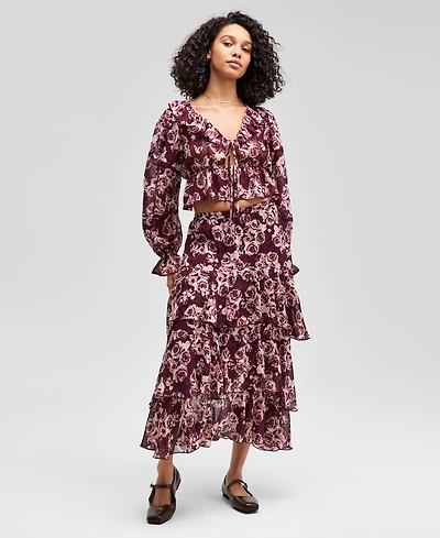 And Now This Women's Tiered Ruffle Midi Skirt, Macy's Exclusive