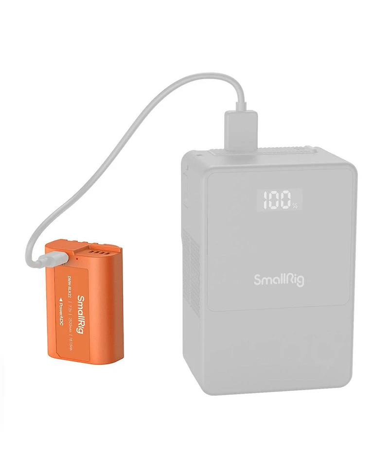 SmallRig Dmw-BLK22 18.15Wh 7.2V 2520mAh Usb-c Rechargeable Camera Battery, Orange