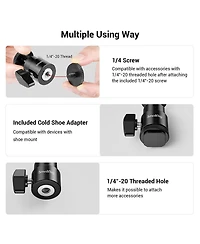 SmallRig 1/4" Camera Hot Shoe Mount with Additional 1/4" Screw, 2-Pack