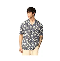 Campus Sutra Men's Dice Mesh Oversized Shirt