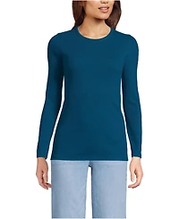 Lands' End Women's Long Sleeve Micro Rib T-Shirt