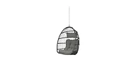 Flynama 55 Inch Dark Gray Rattan Egg Swing Chair with Stand and Deep Gray Cushion