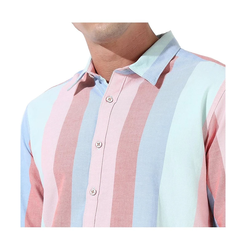 Campus Sutra Men's Multicolour Roman Striped Shirt