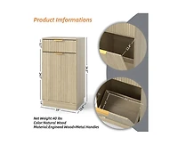 Casainc 10-Gallon Woodgrain Tilt-Out Trash Can Cabinet with Wave-Textured Drawer & Pull-Out Bin