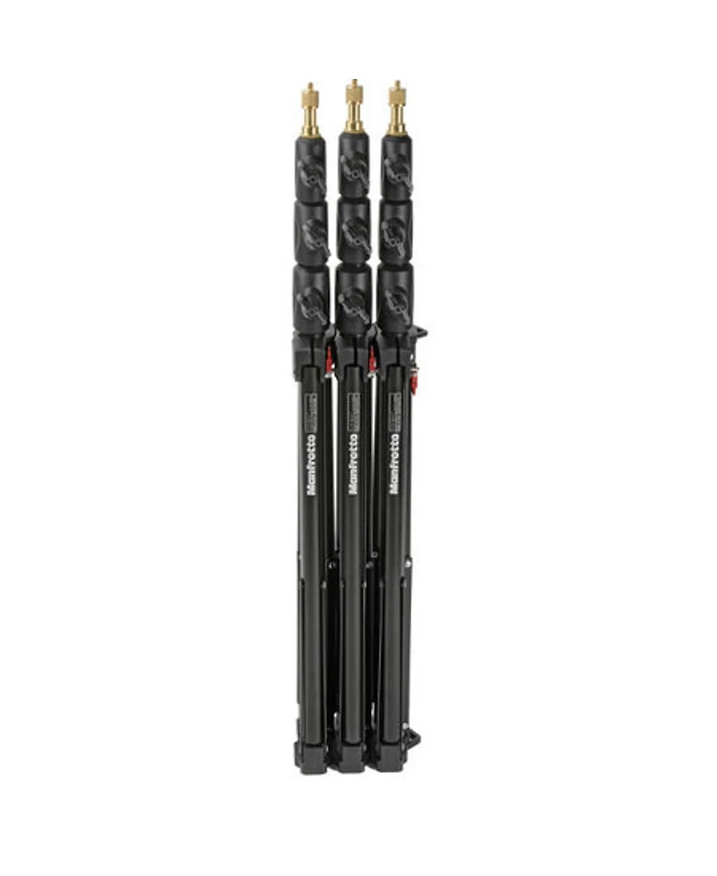 Manfrotto 1051BAC 83" Air Cushioned Aluminum Mini Compact Stand with 4-Sections & 3 Risers, Black