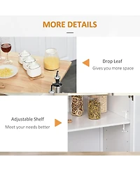 Halifax North America White Kitchen Assistant: Island Cart with Drop Leaf and Storage