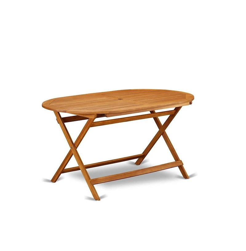 East West Furniture Wooden Patio Set Natural Oil