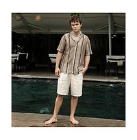 Campus Sutra Men's Striped Knit Oversized Shirt