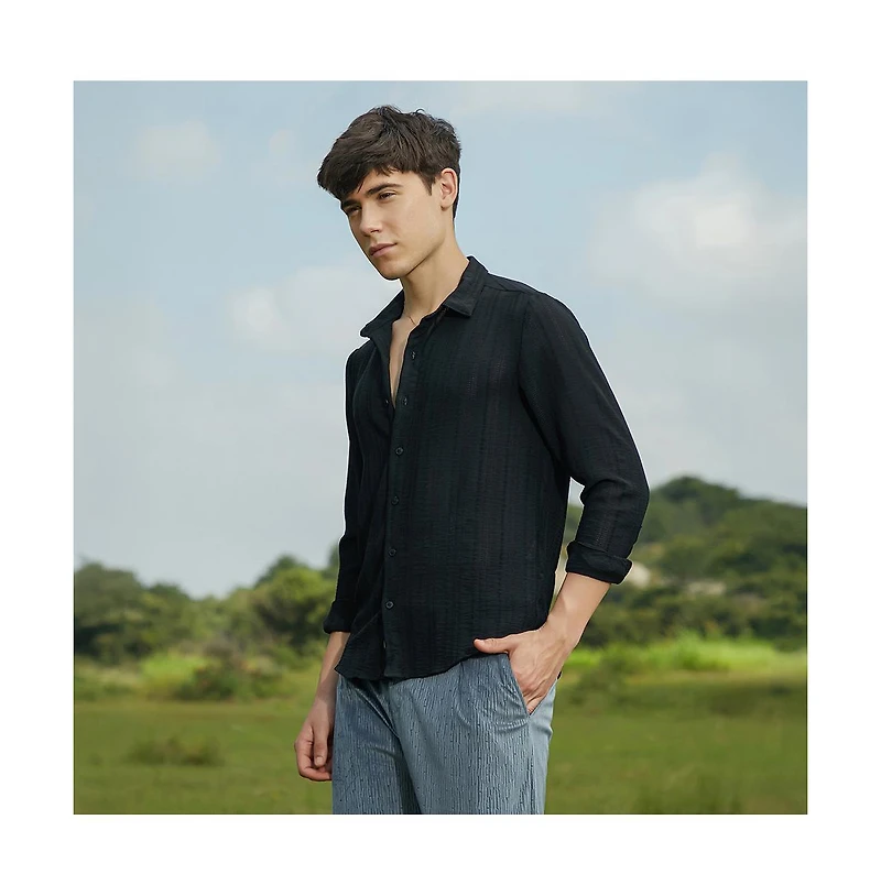 Campus Sutra Men's Trough-Tactile Shirt