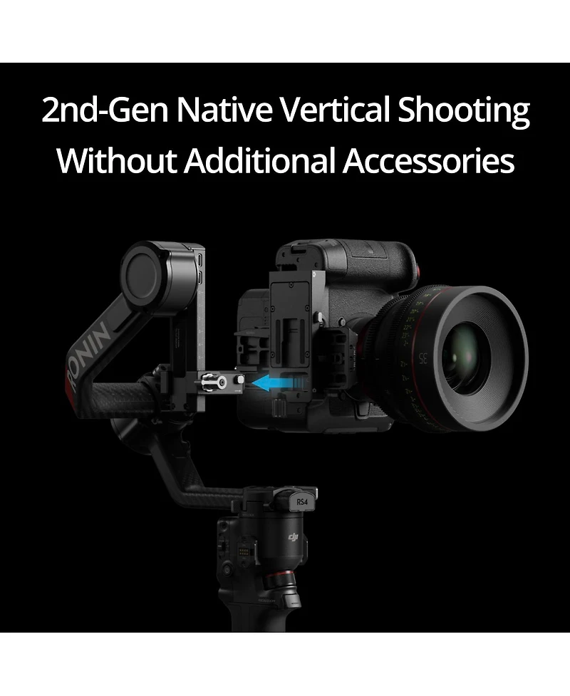 Dji Rs 4 Pro Combo, 3-Axis Gimbal Stabilizer for Dslr & Cinema Cameras, Native Vertical Shooting, 4.5kg/10lbs Payload, with Image Transmitter & Focus