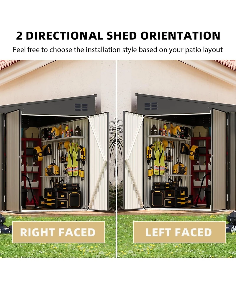 Aecojoy 8'x10' Lean to Shed Outdoor Storage