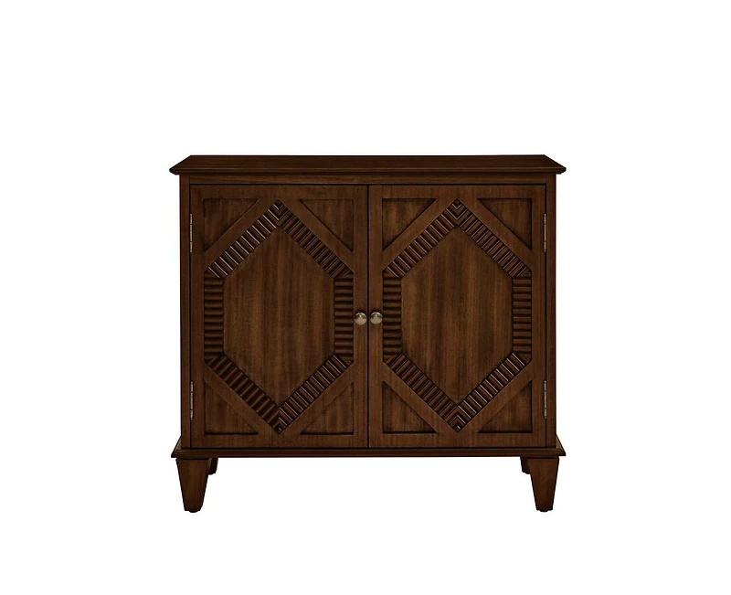 Casainc 33.6" Retro Wooden Storage Cabinet Symmetrical Geometric Display Cabinets