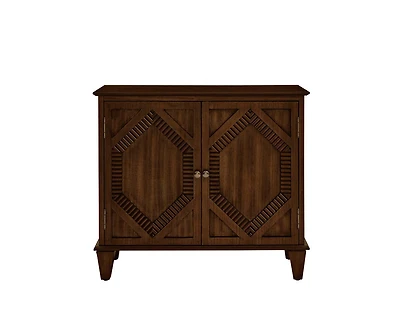 Casainc 33.6" Retro Wooden Storage Cabinet Symmetrical Geometric Display Cabinets