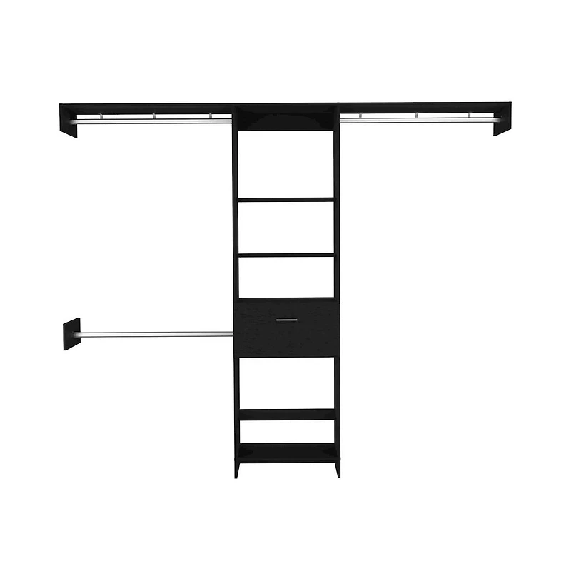 Tuhome Manchester 250 Closet System Black Mdf