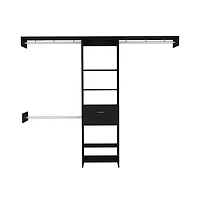 Tuhome Manchester 250 Closet System Black Mdf