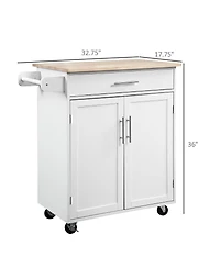 Halifax North America Black Kitchen Companion: Utility Cart with Wheels, Drawer & Cabinet
