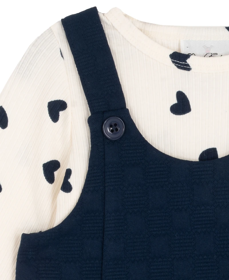 Rare Editions Little Girls Heart Pocket Jumper with Matching Shirt, 2 pc