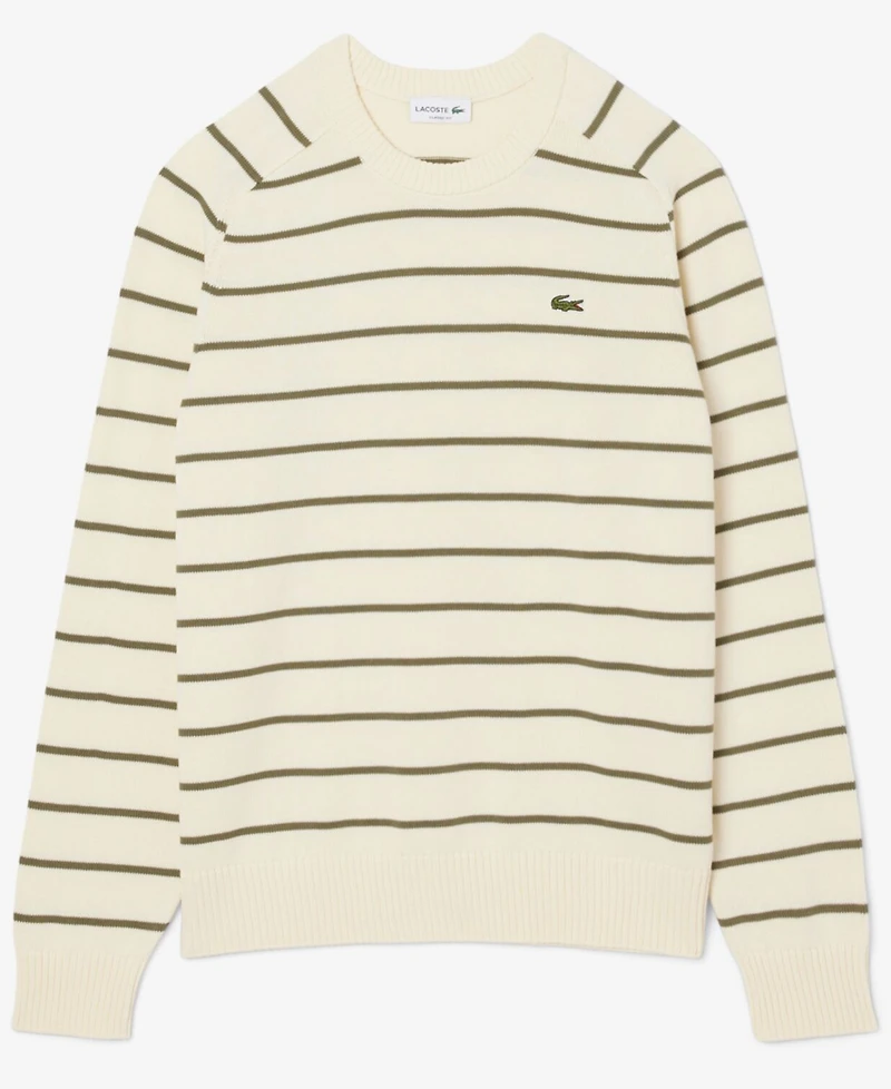 Lacoste Men's Striped 3D Crewneck Sweater