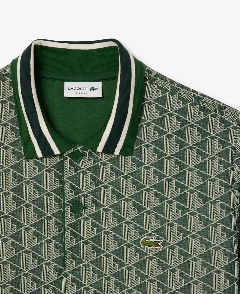 Lacoste Men's Classic Fit Monogram Jacquard Polo Shirt