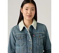 Levi's Women's Original Denim Trucker with Sherpa Lining