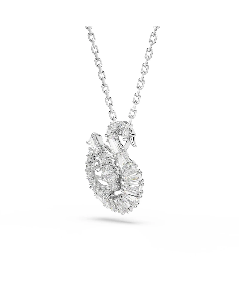 Swarovski Swan Rhodium Plated Pendant Necklace