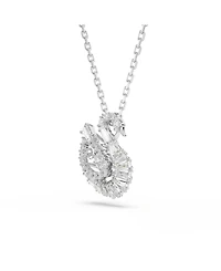 Swarovski Swan Rhodium Plated Pendant Necklace
